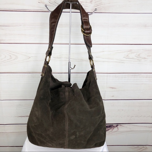Lucky Brand Handbags - B44 Lucky Brand hobo brown suede tote bag